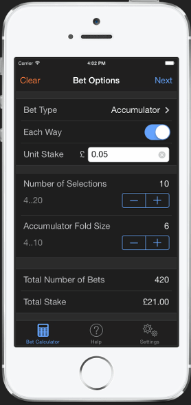 sports bet calculator bet options on ios